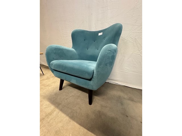 Fauteuil, turquoise, met bijzettafel - afbeelding 6 van  8