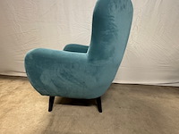 Fauteuil, turquoise, met bijzettafel - afbeelding 7 van  8