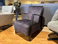 Fauteuil, zwart onderstel, antraciet
