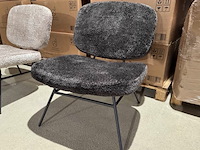 Fauteuil, zwart stof, zwart metalen onderstel - afbeelding 1 van  2