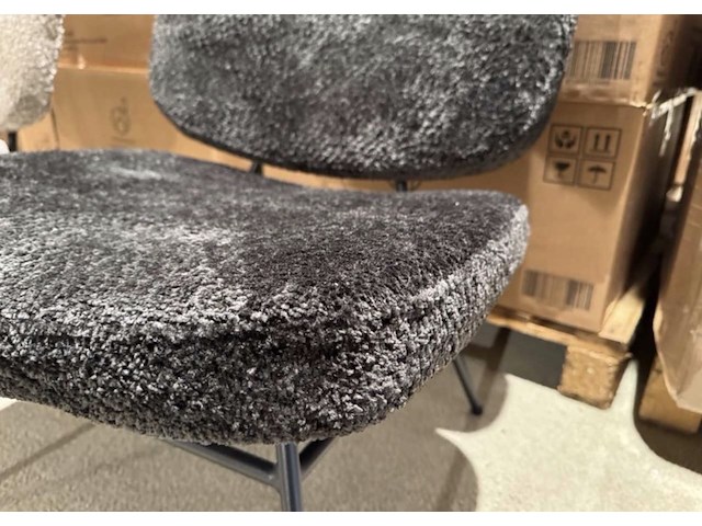 Fauteuil, zwart stof, zwart metalen onderstel - afbeelding 2 van  2