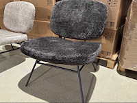 Fauteuil, zwart stof, zwart metalen onderstel - afbeelding 1 van  2