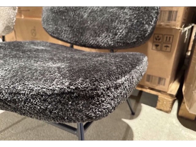 Fauteuil, zwart stof, zwart metalen onderstel - afbeelding 2 van  2