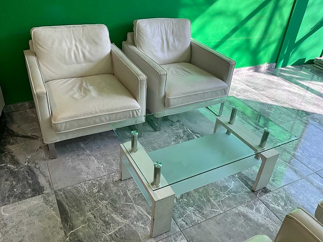 Fauteuils met salontafel 100x60x45 cm - afbeelding 1 van  7