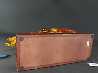 Faux amber beeld van 2 galopperende paarden - afbeelding 5 van  5