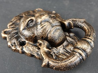 Faux bronzen leeuwenkop als deurklopper - afbeelding 2 van  5
