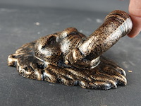 Faux bronzen leeuwenkop als deurklopper - afbeelding 3 van  5
