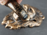 Faux bronzen leeuwenkop als deurklopper - afbeelding 3 van  5