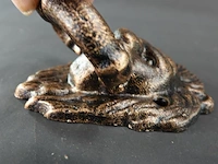 Faux bronzen leeuwenkop als deurklopper - afbeelding 4 van  5
