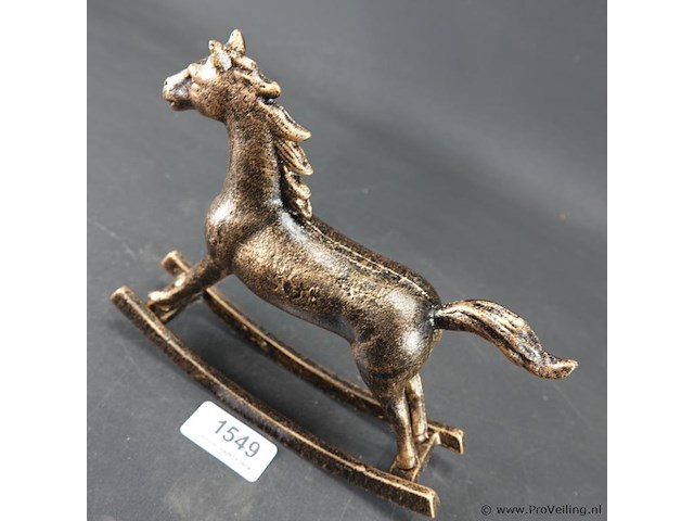 Faux bronzen schommelpaard - afbeelding 3 van  5