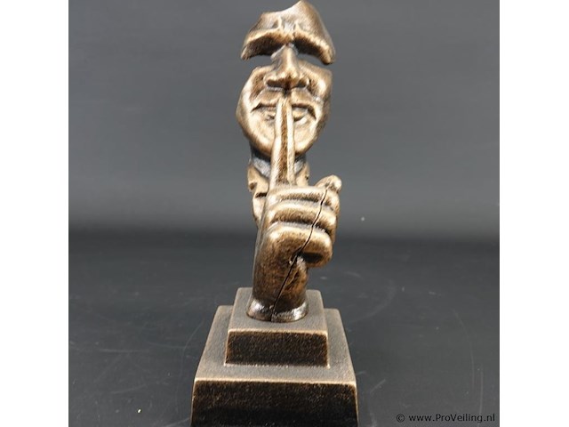 Faux bronzen sculptuur "silence" - afbeelding 2 van  5