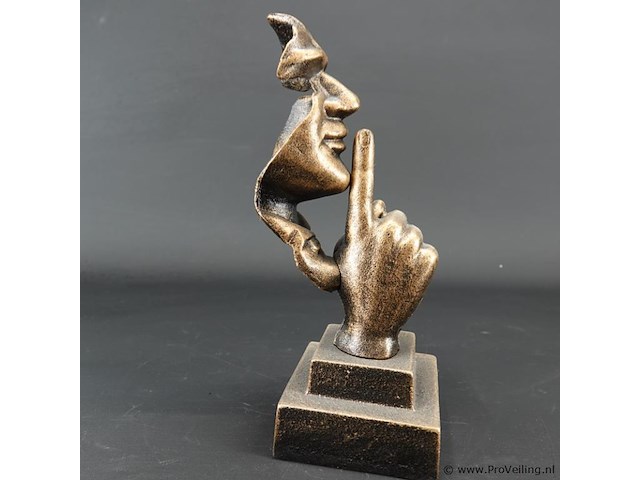 Faux bronzen sculptuur "silence" - afbeelding 3 van  5