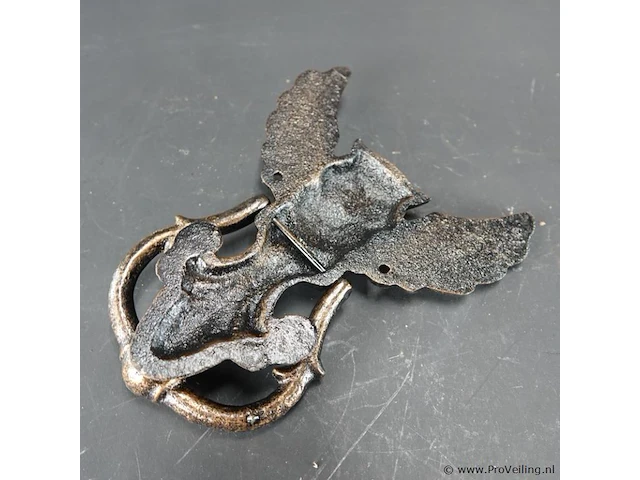 Faux bronzen uil als deurklopper - afbeelding 5 van  5