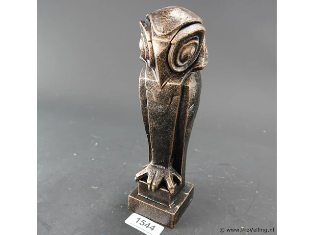 Faux bronzen uil in art-decostijl - afbeelding 1 van  5