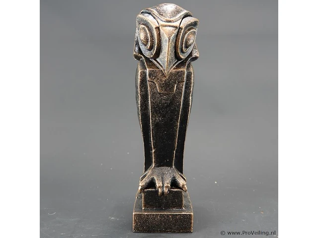 Faux bronzen uil in art-decostijl - afbeelding 2 van  5
