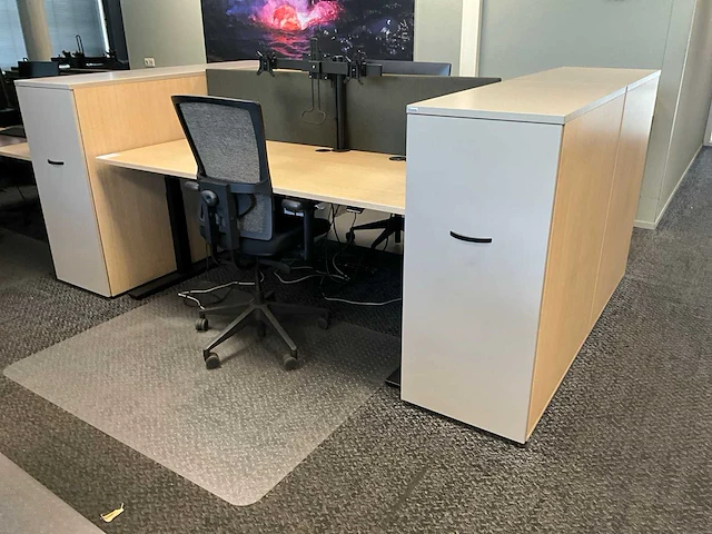 Febrü elektrisch zit-sta bureau met standcontainer (2x) - afbeelding 1 van  12
