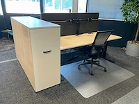 Febrü elektrisch zit-sta bureau met standcontainer (2x)