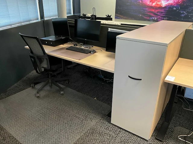 Febrü elektrisch zit-sta bureau met standcontainer (2x) - afbeelding 1 van  8