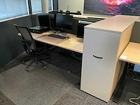Febrü elektrisch zit-sta bureau met standcontainer (2x)