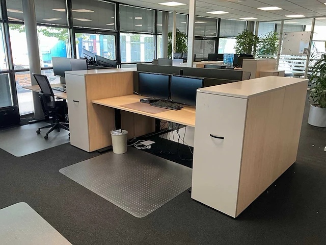 Febrü elektrisch zit-sta bureau met standcontainer (4x) - afbeelding 1 van  14