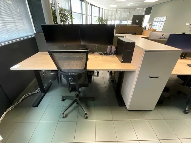 Febrü elektrisch zit-sta bureau met standcontainer - afbeelding 1 van  6