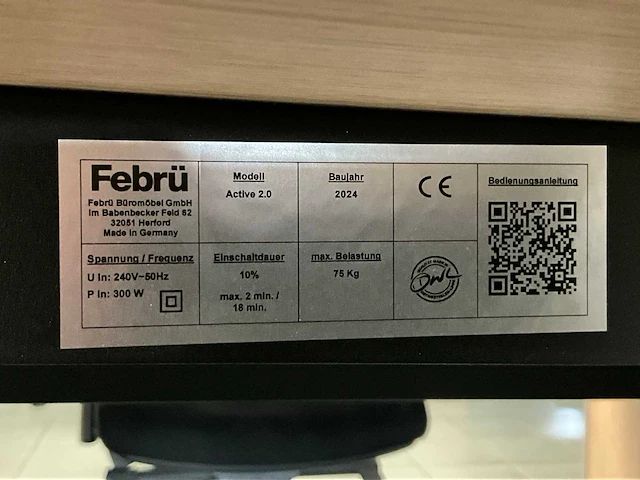Febrü elektrisch zit-sta bureau met standcontainer - afbeelding 3 van  6