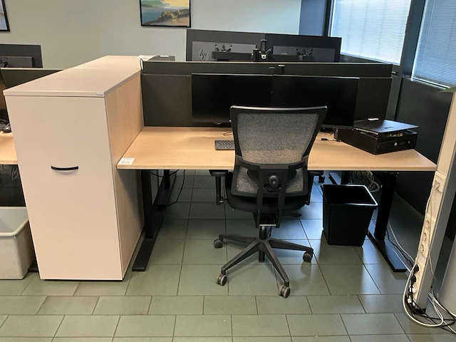 Febrü elektrisch zit-sta bureau met standcontainer - afbeelding 1 van  5
