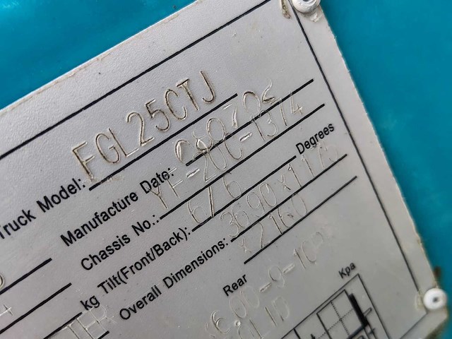 Feeler - 2002 - fgl25ctj - vorkheftruck - afbeelding 11 van  11