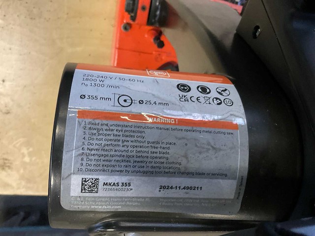 Fein mkas355 afkortzaagmachine - afbeelding 4 van  5
