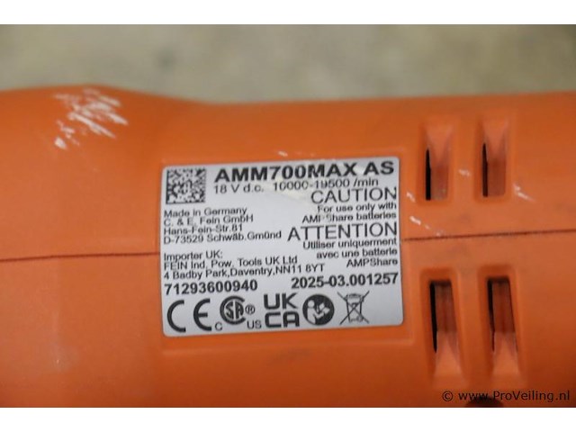 Fein multimaster accu multitool amm 700 max as 71293600940 - afbeelding 10 van  12