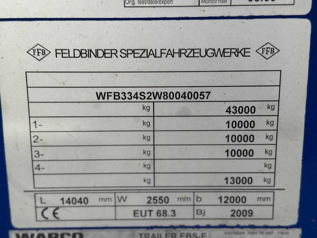 Feldbinder - bulktrailer - 2009 - 68 kuub - ffb - 7 vakken - oplegger - ok-79-xd - afbeelding 7 van  24