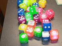 Felle lichtgevende dobbelstenen 5 stks in ds 011 - afbeelding 5 van  7