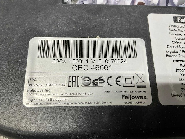 Fellowes 60cs papiervernietiger - afbeelding 4 van  4