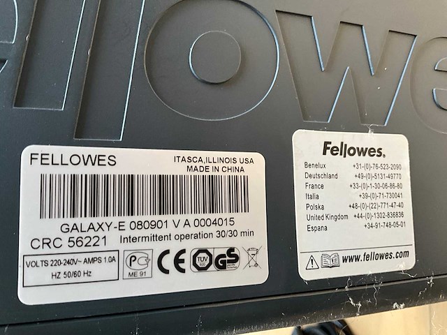 Fellowes galaxy e500 inbindmachine - afbeelding 6 van  6
