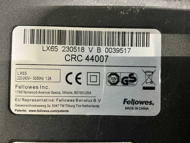 Fellowes powershred lx65 papier versniperaar - afbeelding 5 van  5