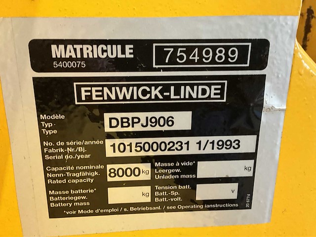 Fenwick-linde - 1993 - dbpj906 - vorkheftruck - afbeelding 4 van  18
