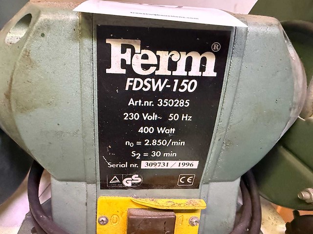 Ferm - fdsw-150 - dubbelsteens slijpmachine - afbeelding 2 van  2
