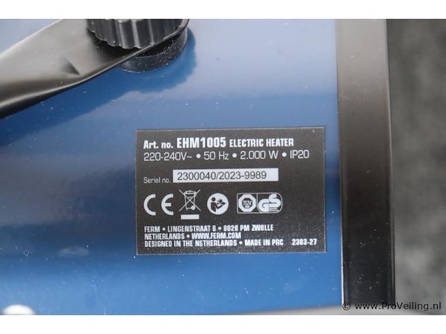 Ferm elektrische kachel ehm1005 & hornbach ventilatorkachel model 10530117 - afbeelding 4 van  6