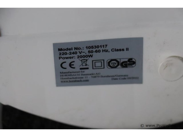 Ferm elektrische kachel ehm1005 & hornbach ventilatorkachel model 10530117 - afbeelding 6 van  6