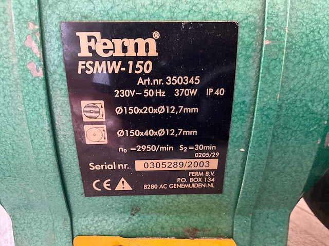 Ferm fsmw-150 werkbankslijpmachine - afbeelding 4 van  4