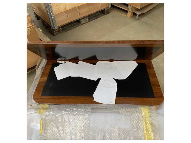 Ferretti foltable cockpit table teak with support and guides 120 x 120 cm - afbeelding 5 van  5