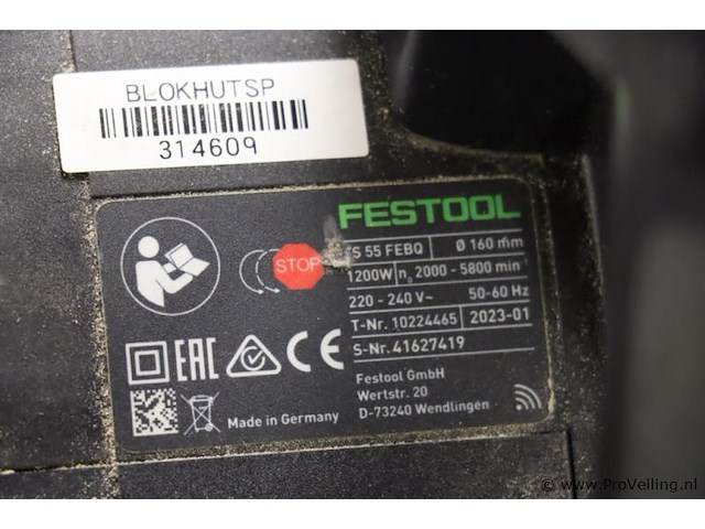 Festool invalcirkelzaagmachine ts 55 febq 10224465, 1200w - afbeelding 10 van  11