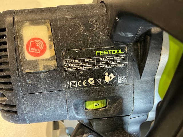 Festool ts 55 ebq-plus cirkelzaagmachine - afbeelding 6 van  8