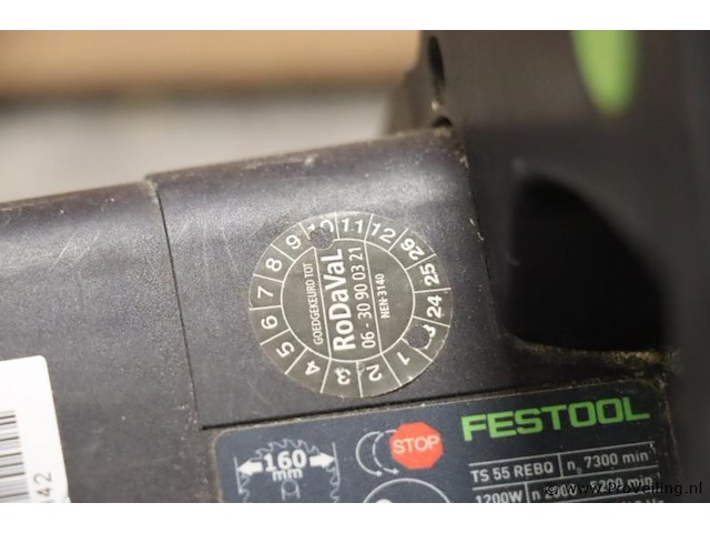 Festool ts invalcirkelzaag 55 rebq-plus, 1200w incl. opbergkoffer - afbeelding 9 van  10