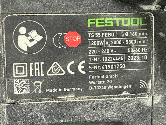 Festool ts55febq cirkelzaagmachine - afbeelding 6 van  6