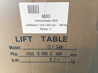 Fetra 6833 verrijdbare heftafel 500kg | nieuw - afbeelding 3 van  4
