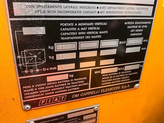 Fiat pimespo thesi 13 elektrische vorkheftruck - afbeelding 8 van  11