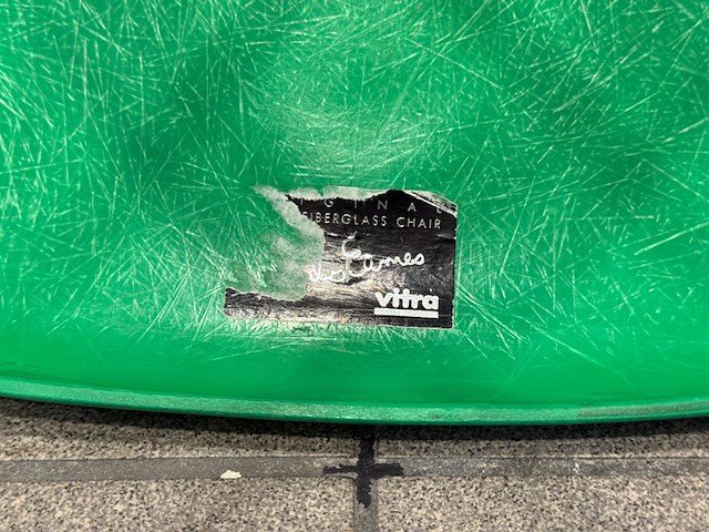 Fiberglass chrome eiffel-base vitra, dsr, groen - afbeelding 5 van  13
