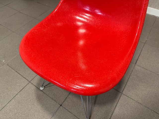 Fiberglass chrome eiffel-base vitra, dsr, rood - afbeelding 7 van  10