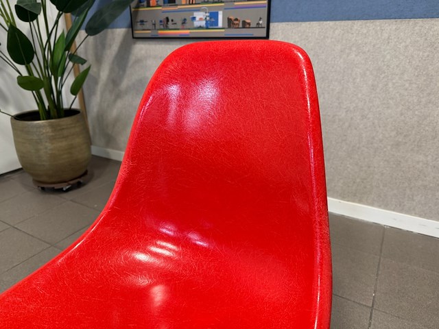 Fiberglass chrome eiffel-base vitra, dsr, rood - afbeelding 8 van  10